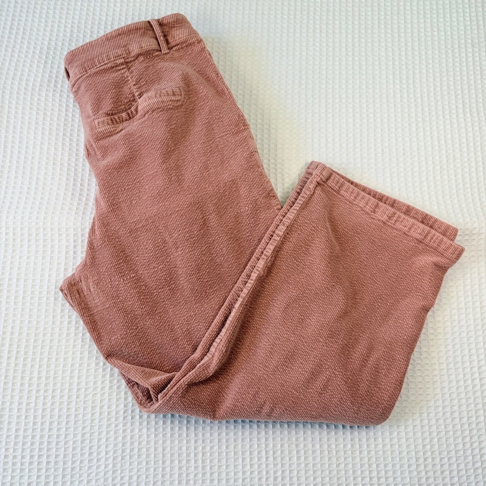 Elodie Womens XL‎ Pink Corduroy Wide Leg Pleated Pants High Rise